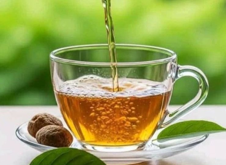 A glass of moringa flower tea