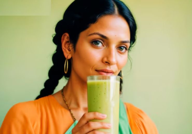 A woman drinking Moringa for Inflammation