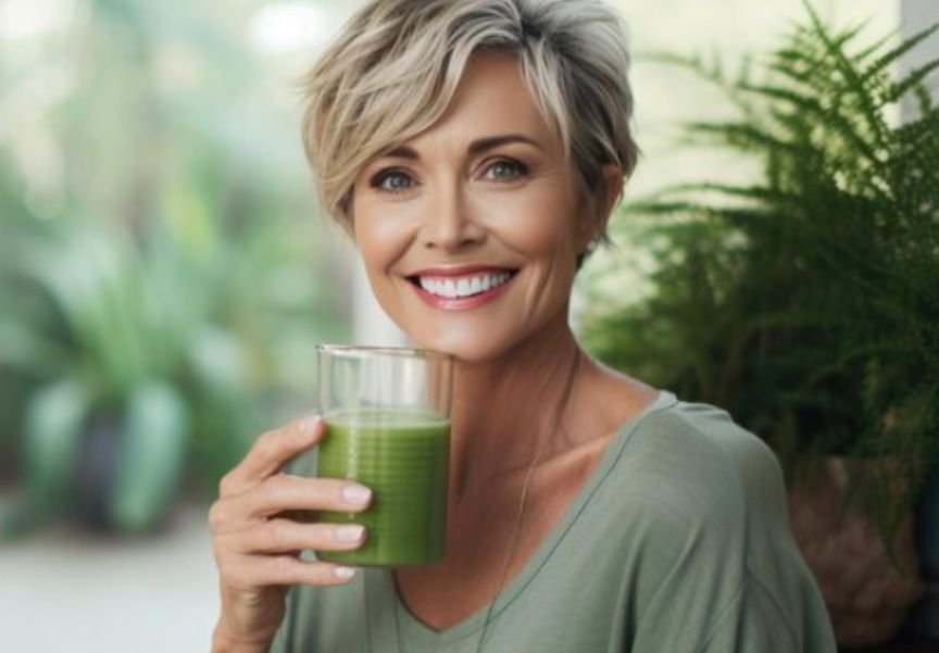 A woman taking moringa for weight management 